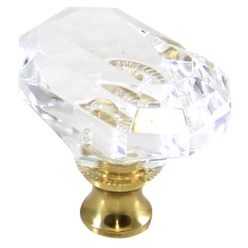 Cal Crystal M996 Crystal Excel OCTAGON KNOB in Polished Brass